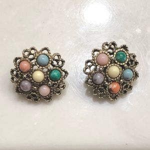 Sarah Coventry clip on earring.  Multi-colored